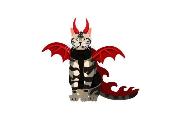 American Short Hair Cat Halloween Embroidery Design