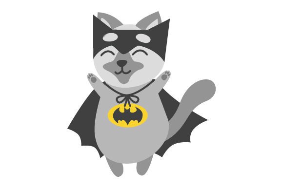 Birman Cat Wearing Bat Costume Embroidery Design