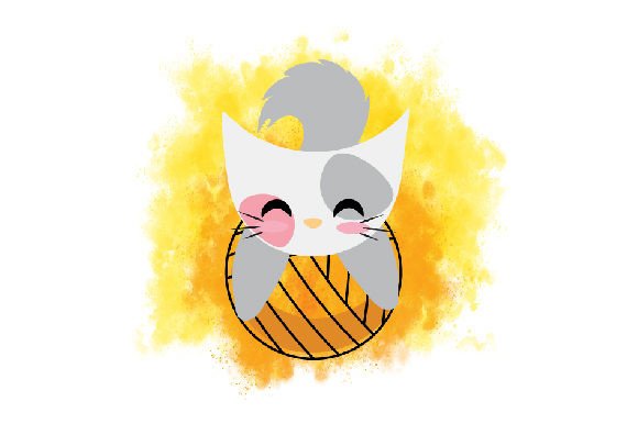 Cat Hugging a Yarn, Watercolor Embroidery Design Review