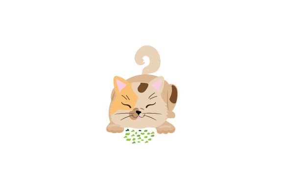 Cat Reacting to Catnip Embroidery Design