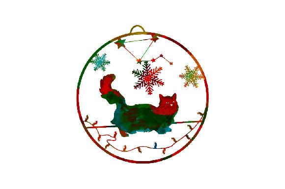 Christmas Ornament with a Munchkin Cat Watercolor