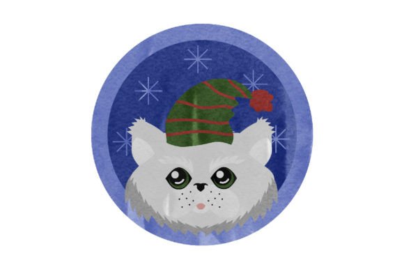 Christmas Ornament with a Persian Cat Watercolor