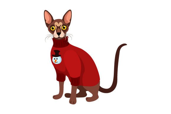 Cornish Rex Cat Wearing Christmas Sweater Embroidery Review