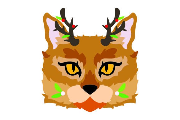 Ginger Cat with Christmas Decorations