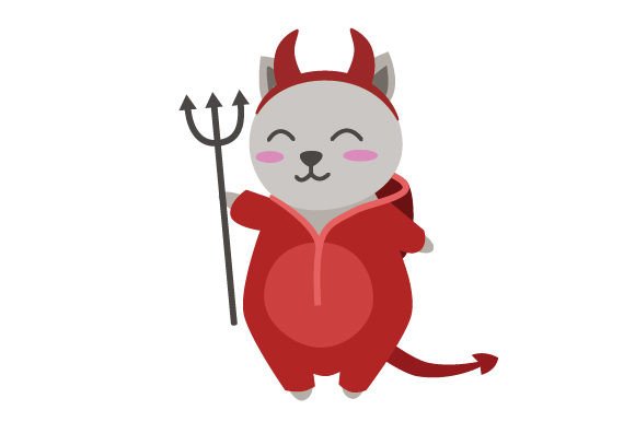 Manx Cat Wearing Devil Costume Embroidery Review