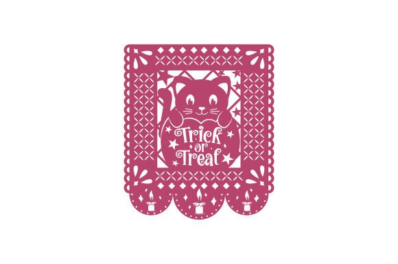 Papel Picado Trick or Treat Cat Embroidery