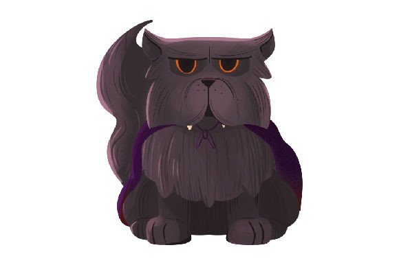 Persian Cat Halloween Embroidery Design