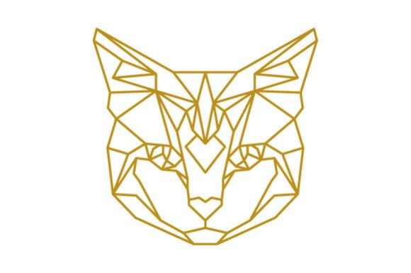 Polygon Cat Head Line Art Review