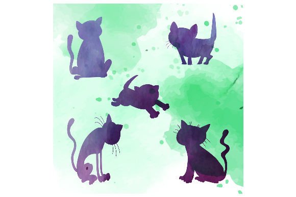 Watercolor Cat Silhouettes Review for Embroidery Projects