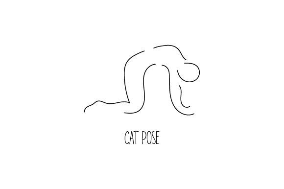 Yoga Cat Pose Line Art Review for Embroidery Projects